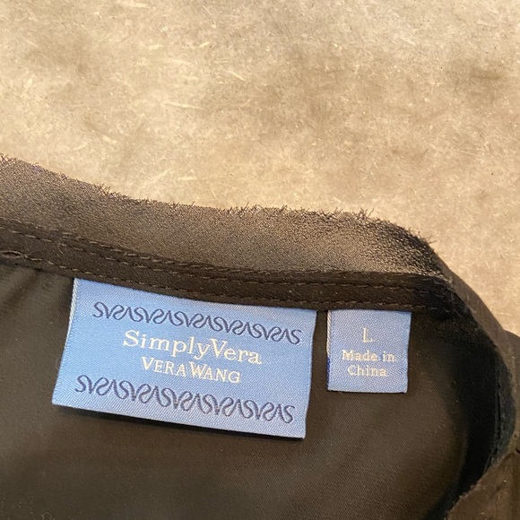 Simply Vera Wang Size L Black Gray Lightweight Watercolor Drop-Tail Hem Tank Top - Picture 10 of 11